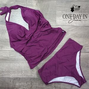 Charmo Twist Front Tankini Swimsuit Size L